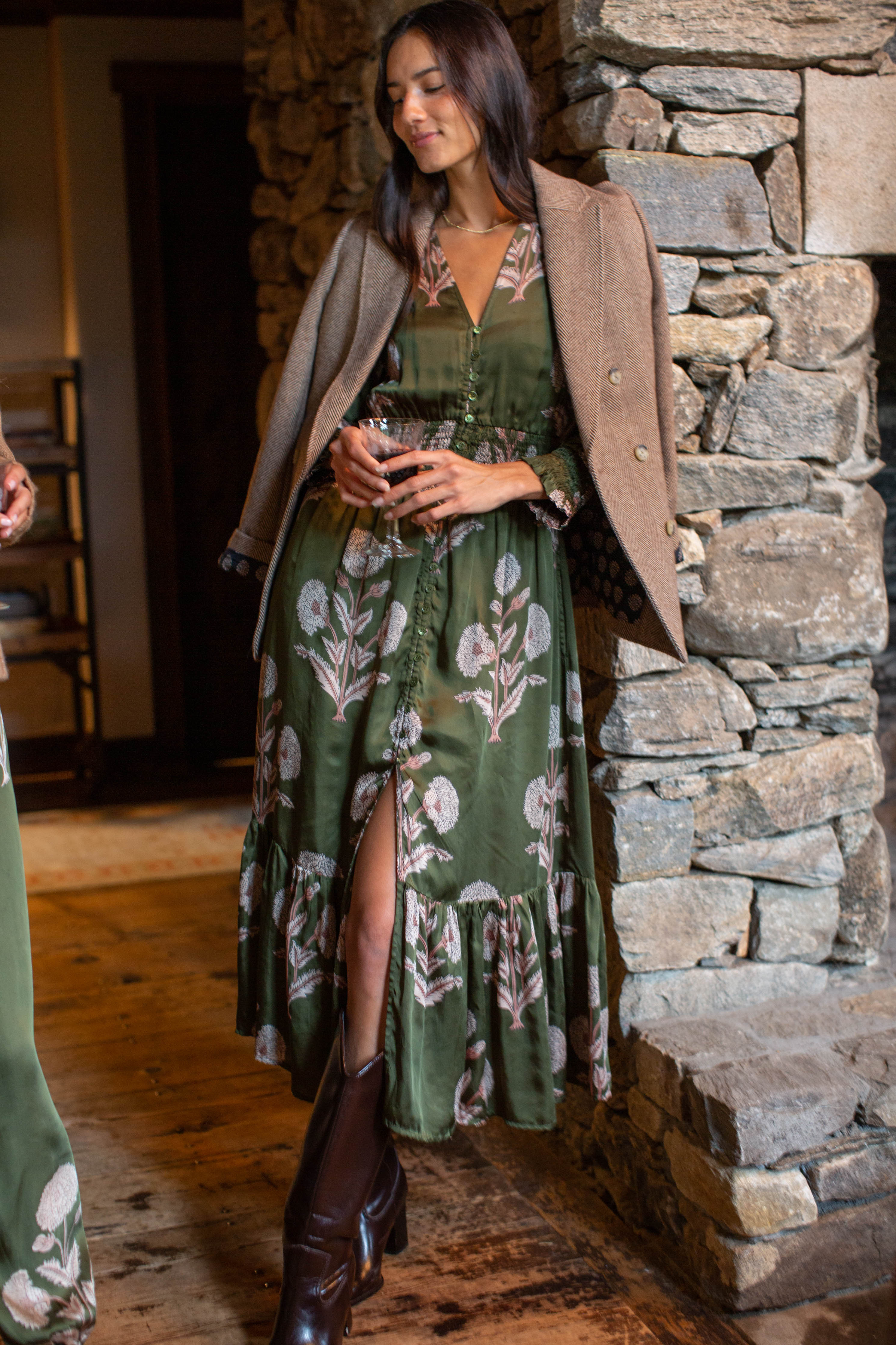 Francesca Dress - Olive Zinnia | Marea