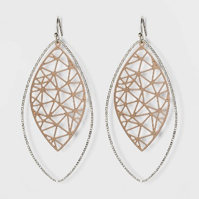 Multi Plated Filigree Drop Earrings - A New Day™ | Target