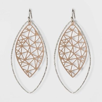 Multi Plated Filigree Drop Earrings - A New Day™ | Target