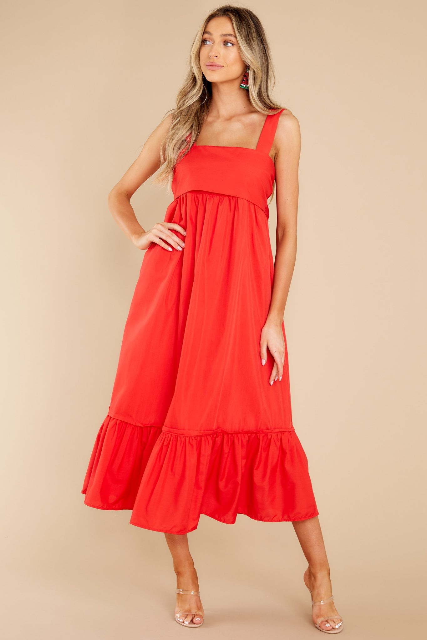 Such A Stunner Red Midi Dress | Red Dress 