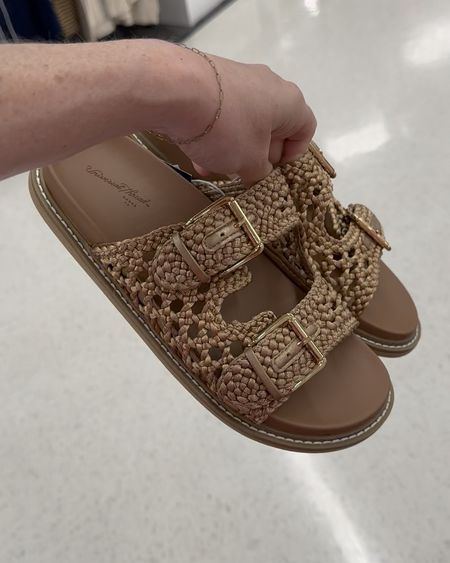 These Target sandals are perfect! So comfortable, true to size, and a great neutral shoe. On sale this week! If they’re out of stock check for store pick up or turn on restock notifications! …………. target new arrivals target shoes target sandals sandals under $25 Steve Madden dupe Steve Madden sandals dupe chunky sandals woven sandals birks dupes birkenstocks dupes platform sandals thick sandals neutral sandals tan sandals summer shoes summer sandals travel shoes travel sandals beach outfit beach look vacaiton outfit vacation look target try on supportive sandals comfy sandals comfortable sandals 

#LTKSaleAlert #LTKStyleTip