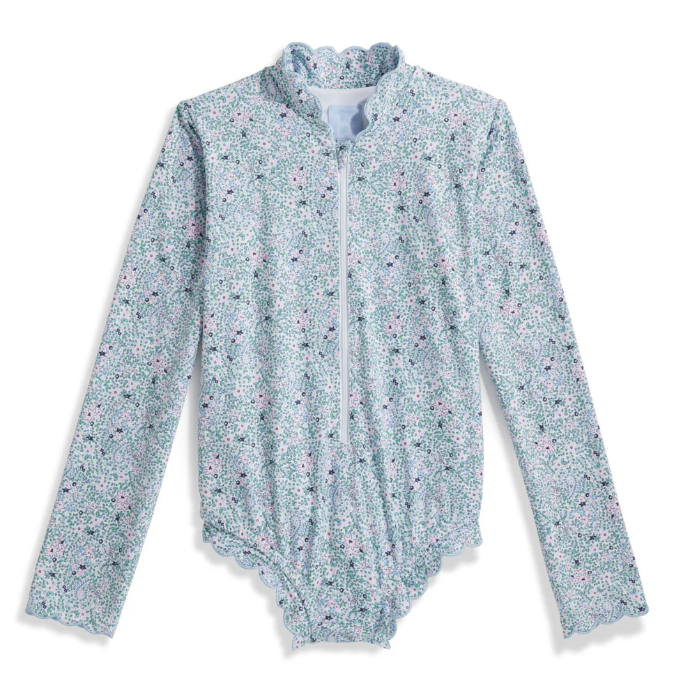 Long Sleeve Scalloped Bathing Suit | bella bliss 