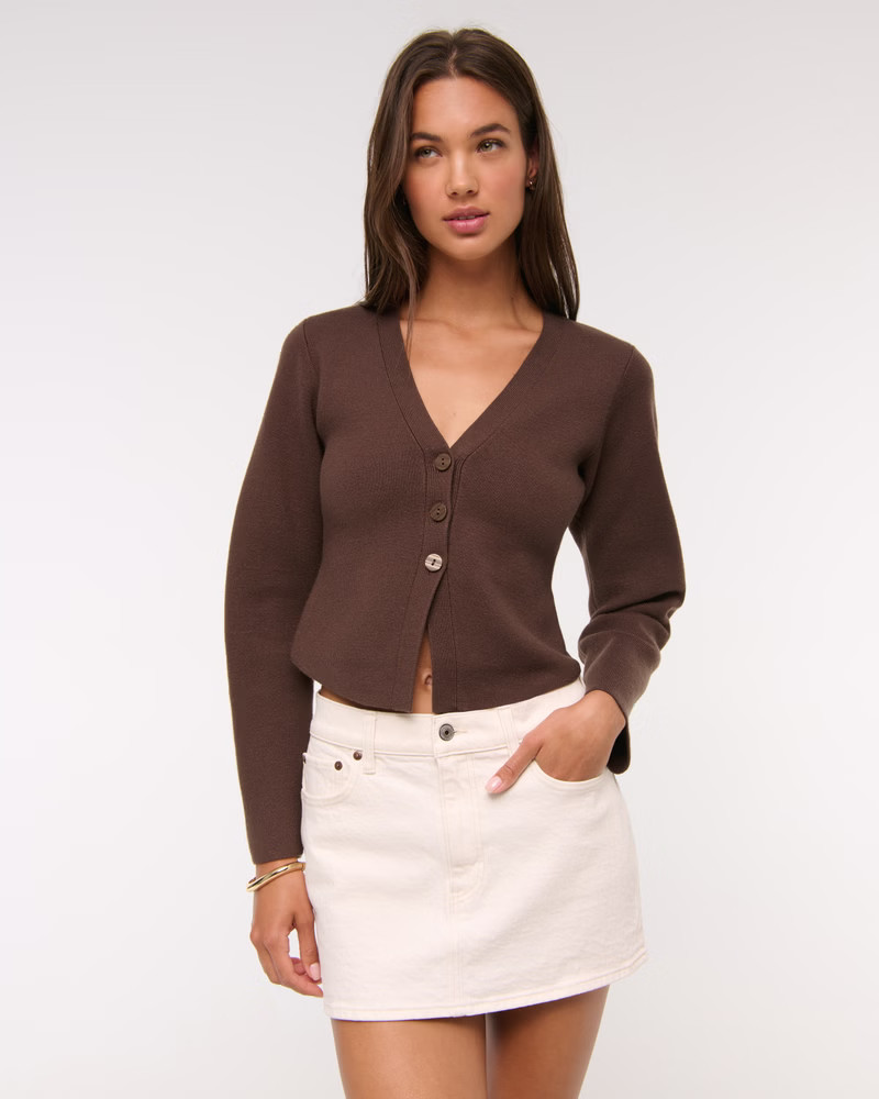Women's LuxeLoft Rounded Sleeve Cardigan | Women's New Arrivals | Abercrombie.com | Abercrombie & Fitch (UK)