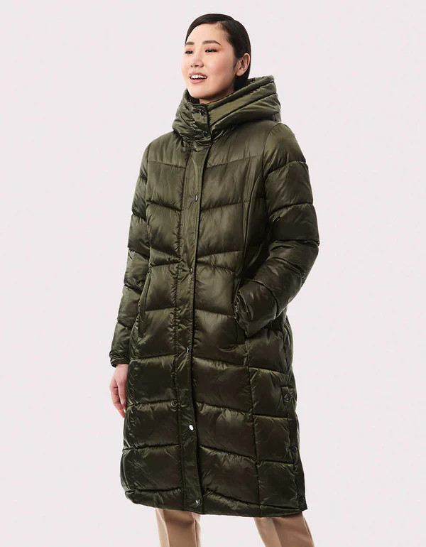 Manhattan Matte Long Puffer Coat | Bernardo Fashions