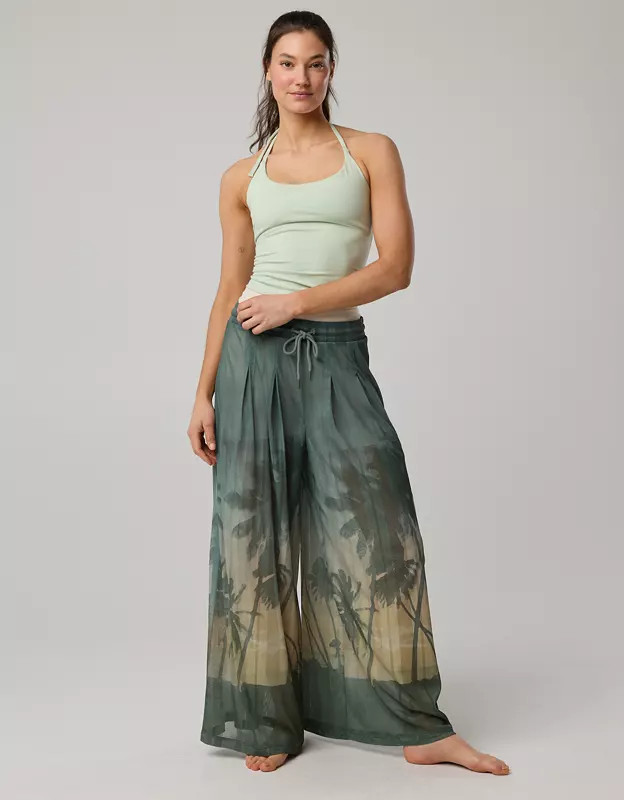OFFLINE By Aerie Mesh Super Wide Leg Pant | Aerie