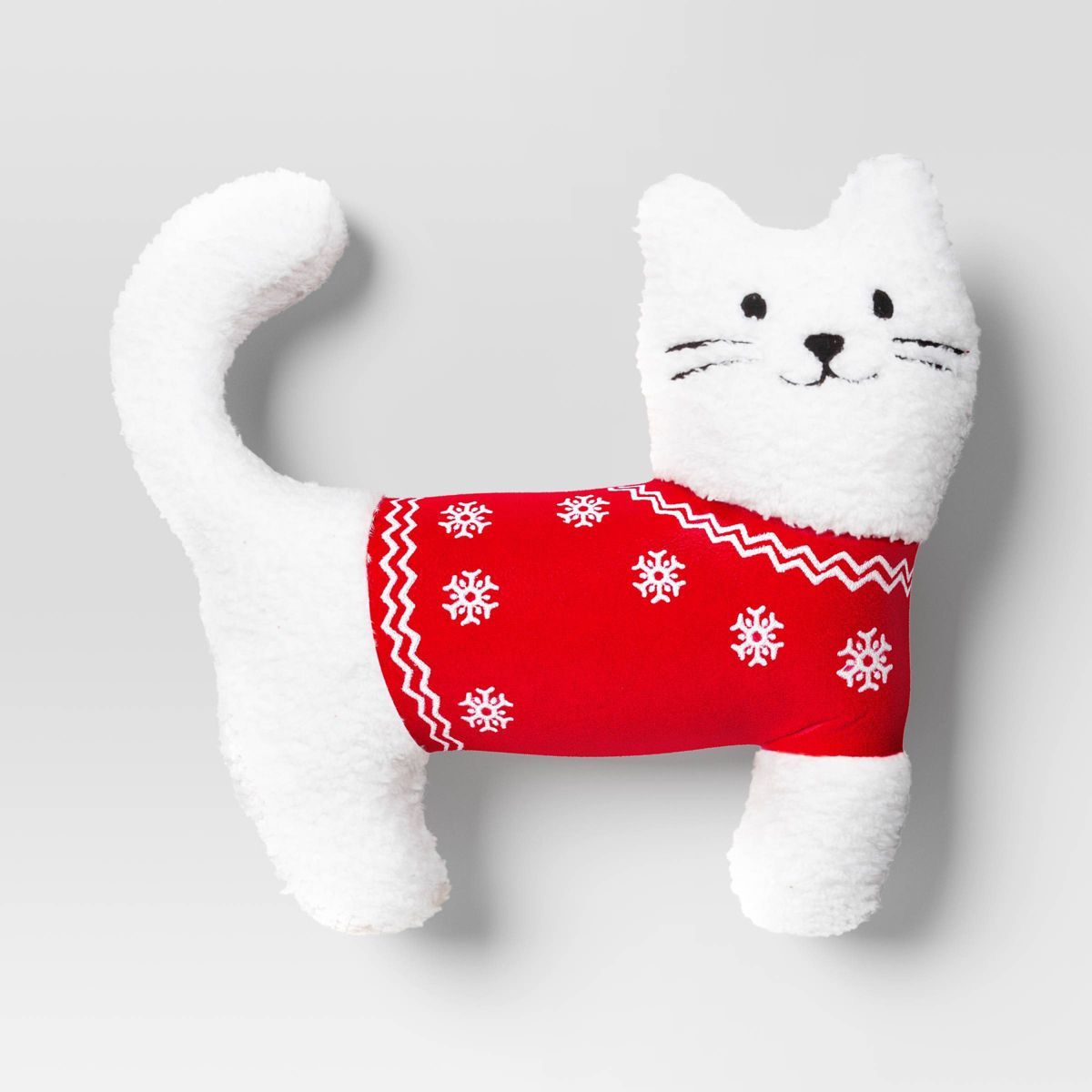 Shaped Cat with Fair Isle Sweater Novelty Throw Pillow - Wondershop™ | Target