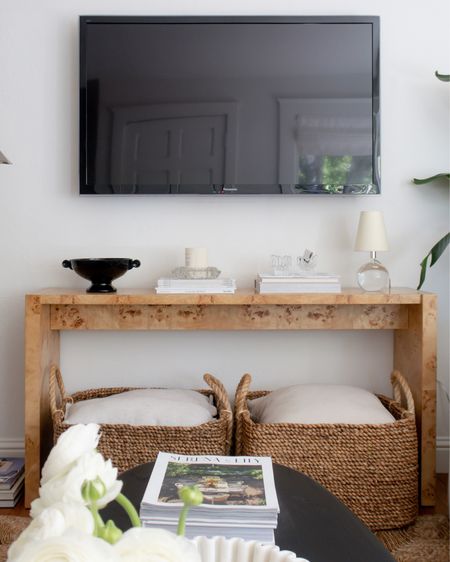 A post-holiday living room refresh this month felt so good. 🫶🏼

Console Table: @cb2
Storage Baskets: @crateandbarrel
Mini Lamp: @visualcomfort 
Crystal Candle Holders: Vintage but linked style on Etsy/Ebay 
Bowl: Local Vintage Find

#LTKstyletip #LTKhome #LTKunder100