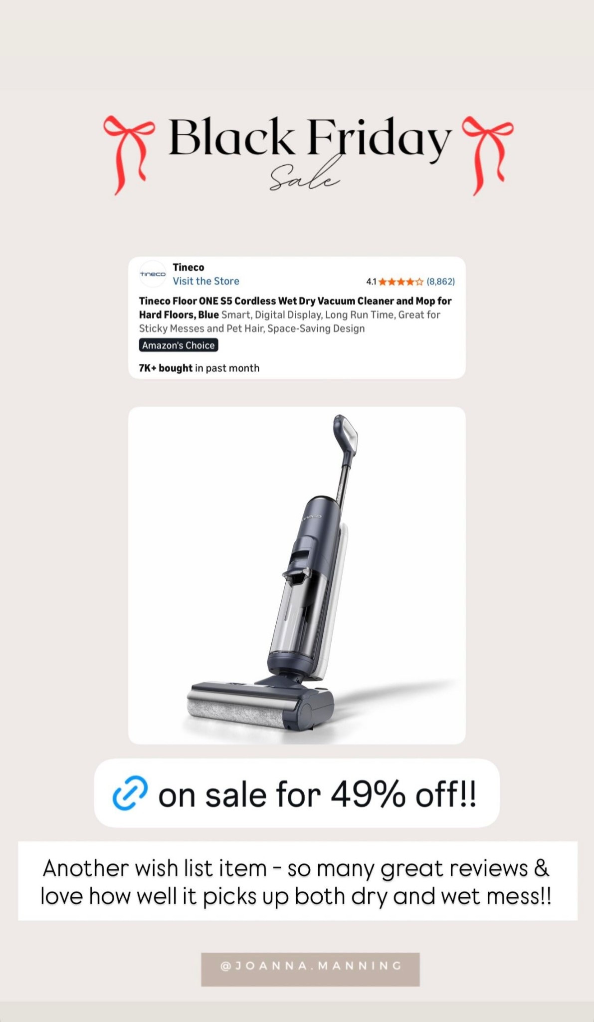 The best rated vaccum on sale for 49% off! Over 7k bought just this month!! Great gift for her or him! 

#LTKGiftGuide #LTKCyberWeek #LTKSaleAlert