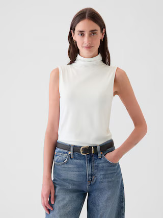 Featherweight Turtleneck Tank Top | Gap (US)