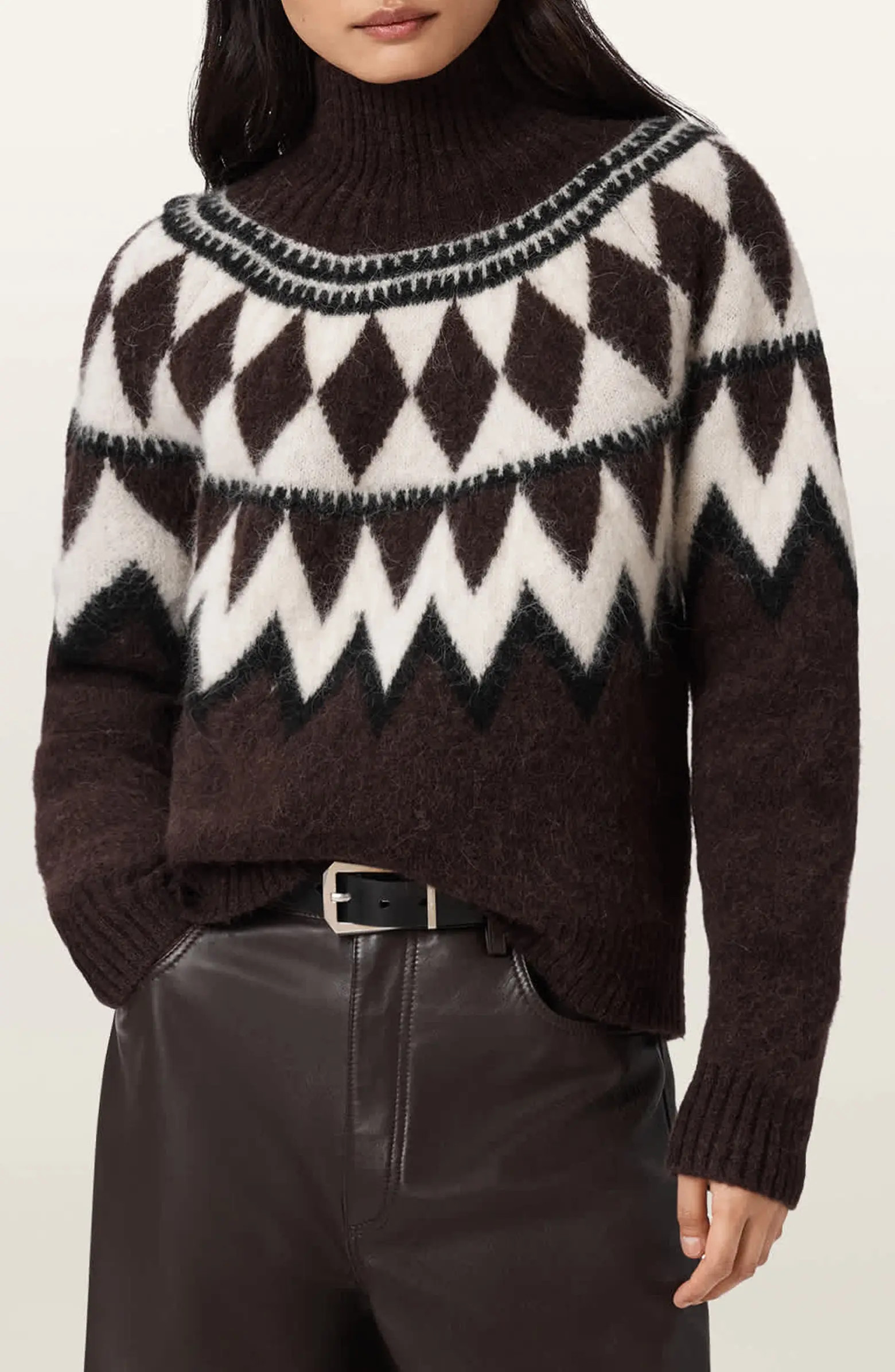 Tara Fair Isle Alpaca & Wool Blend Turtleneck Sweater | Nordstrom