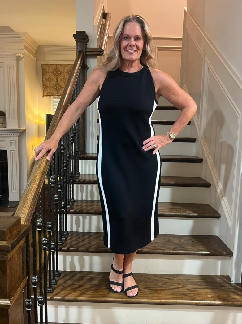 I’ve been looking for dresses that travels well and looks nice enough for dinner at a nice restaurant or paring with sneakers for sight seeing.
This dress is working great!
It is wrinkle resistant and packs well.
Its neutral colors will match a variety of jackets, sweaters and scarves.
It is also very comfortable!

#LTKMidsize #LTKTravel #LTKStyleTip