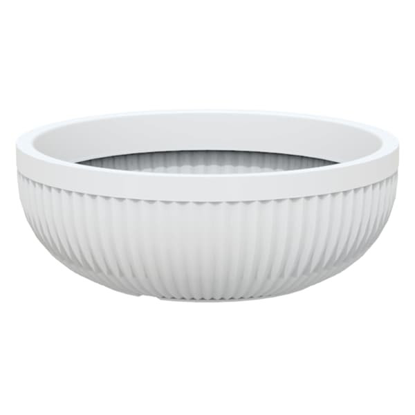 Japi Off-White Flute Bowl Outdoor Planter, Small | At Home