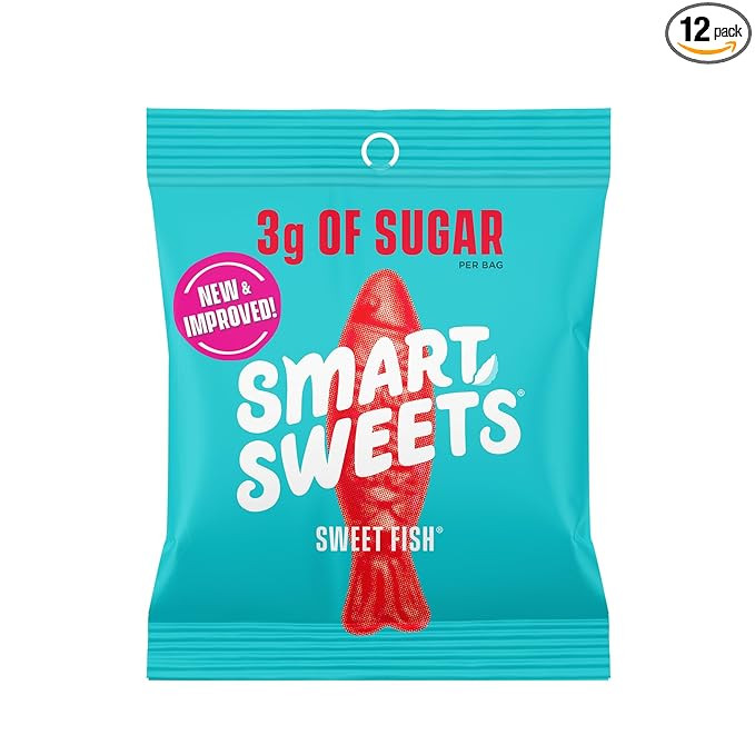 SmartSweets Sweet Fish, Low Sugar Gummy Candy (3g), Low Calorie (130), Gluten-Free -1.8oz (Pack o... | Amazon (US)