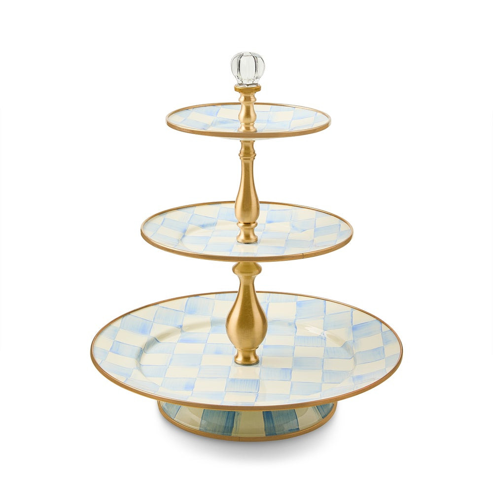 Sky Check Three Tier Sweet Stand | MacKenzie-Childs
