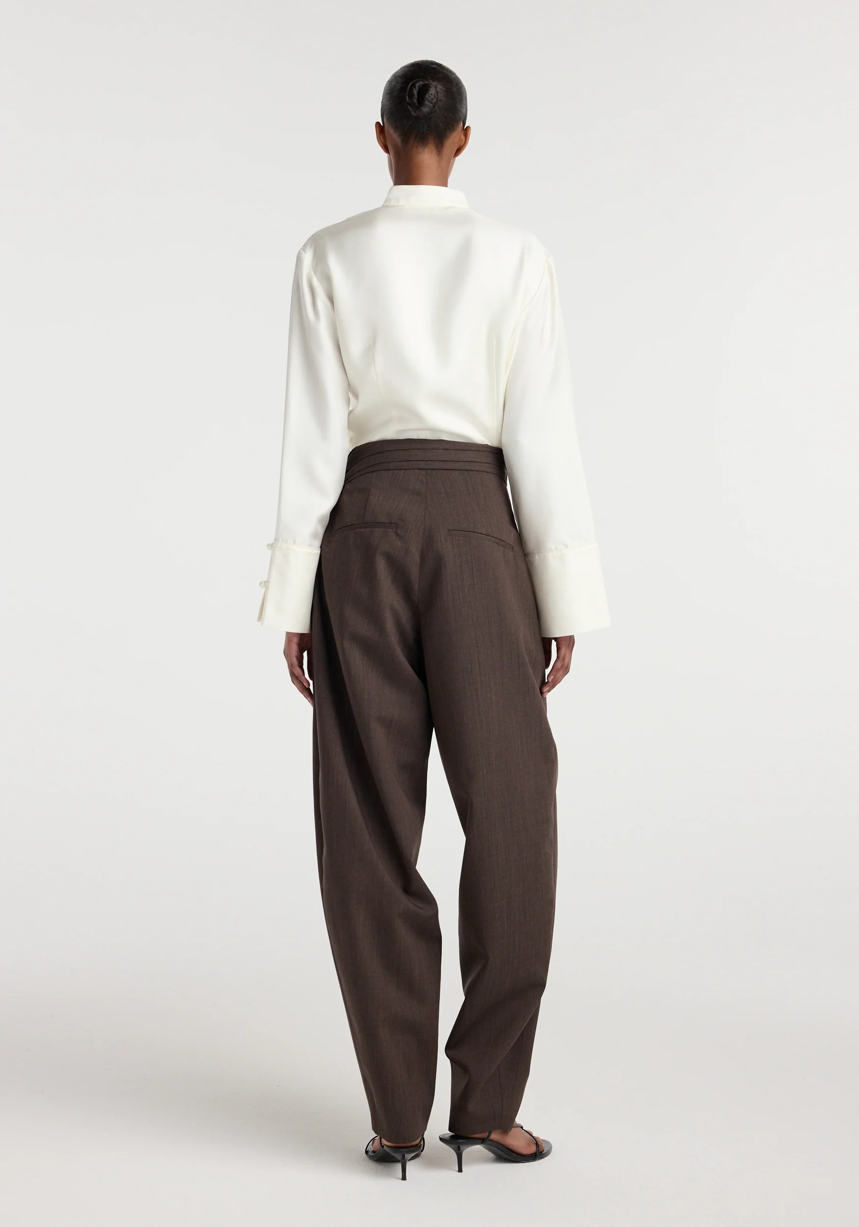 Sarong knot trousers | dark brown | Rohe