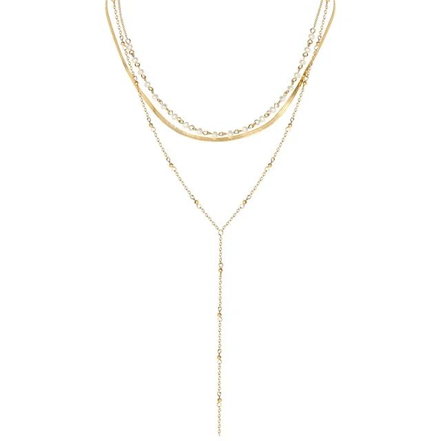 Jessica Simpson Fashion Metal Layer Necklace Set | Walmart (US)