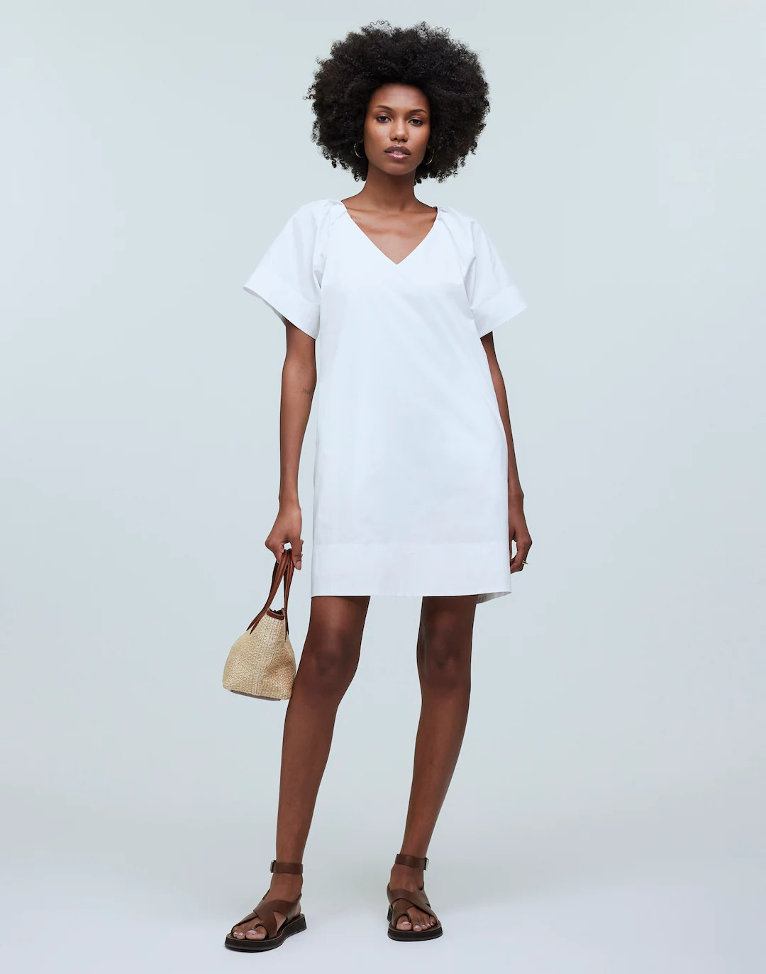 V-Neck Mini Shirtdress | Madewell