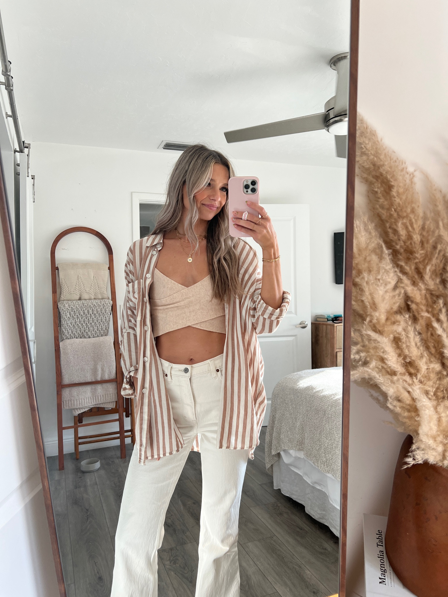 Summer style alert ✨
Love this cropped tank and oversized resort shirt combo, it’ll be on repeat with these cream colored flare jeans

#LTKSeasonal #LTKstyletip #LTKunder50