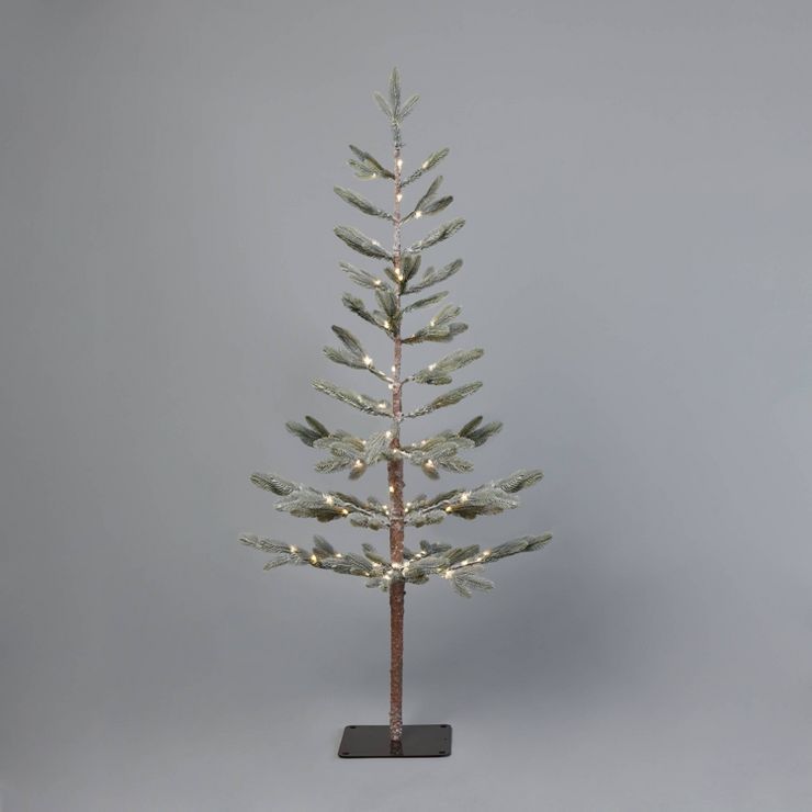 5&#39; Pre-Lit LED Indexed Flocked Balsam Fir Artificial Christmas Tree Dewdrop Warm White Lights... | Target