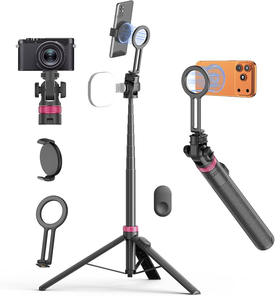 69" Monopod & Magnetic Phone Tripod for All Phones,Selfie Stick for Magsafe with Remote & Phone M... | Amazon (US)