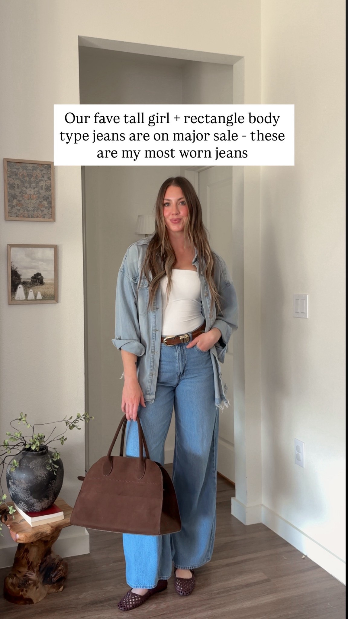 My favorite wide leg jeans are on sale today! I wear a 27 long!