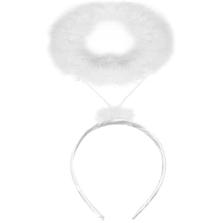 FUNCREDIBLE Angel Halo Headband Set - Extra Feather Angel Halo Headbands - Halloween Angel Outfit Co | Amazon (US)