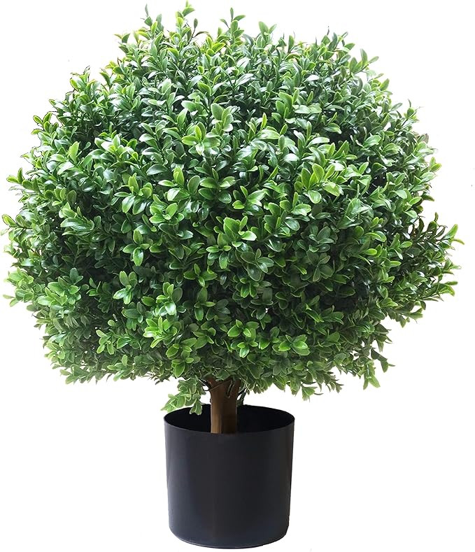 ALL SEASON GREEN 24''T Boxwood Ball Shaped Topiary Home & Garden Potted Artificial Shrubs Tree (1... | Amazon (US)