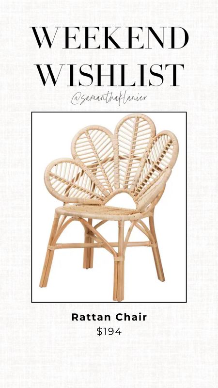 Weekend Wishlist:  Rattan Chair

#rattanchair #organic #boho

#LTKSpringSale #LTKstyletip #LTKhome