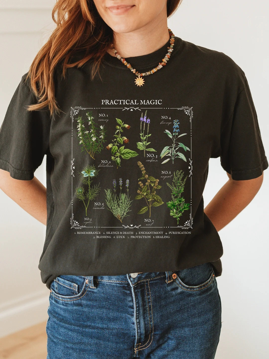Practical Magic Flower Herb Chart Tee Shirt Tshirt Owens - Etsy | Etsy (US)