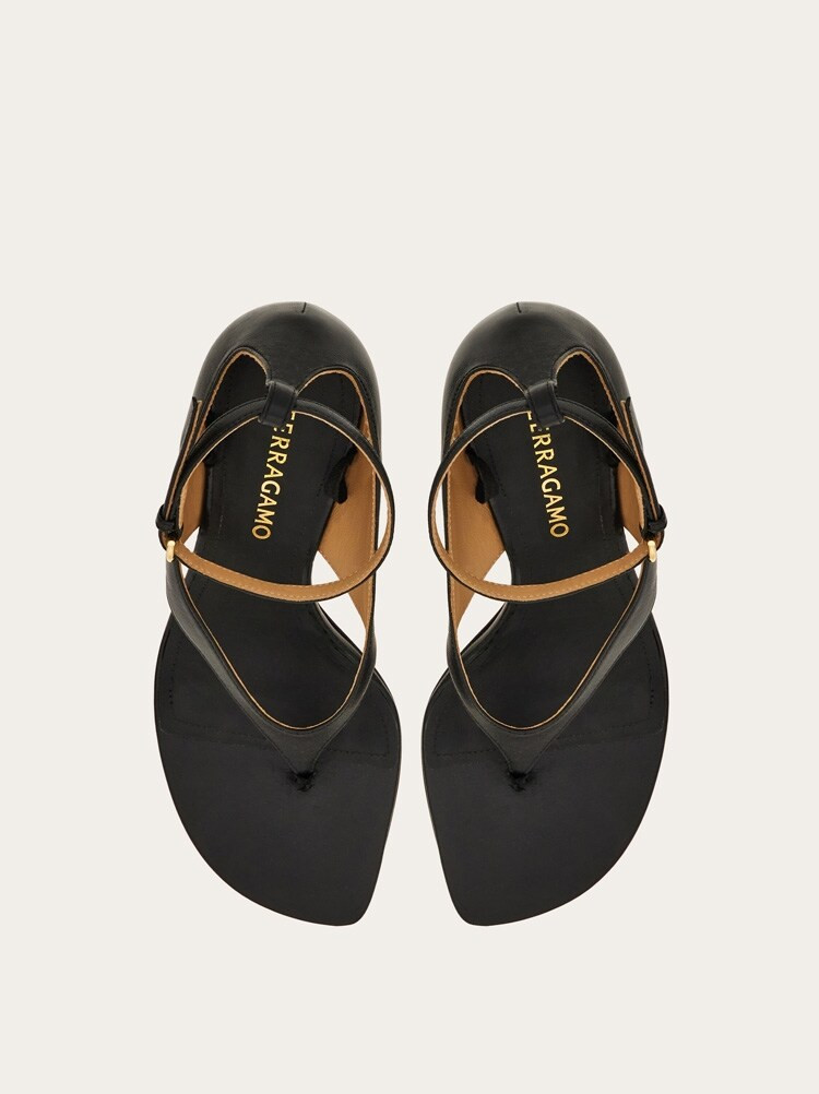 Heeled sandal with ribbon | Ferragamo