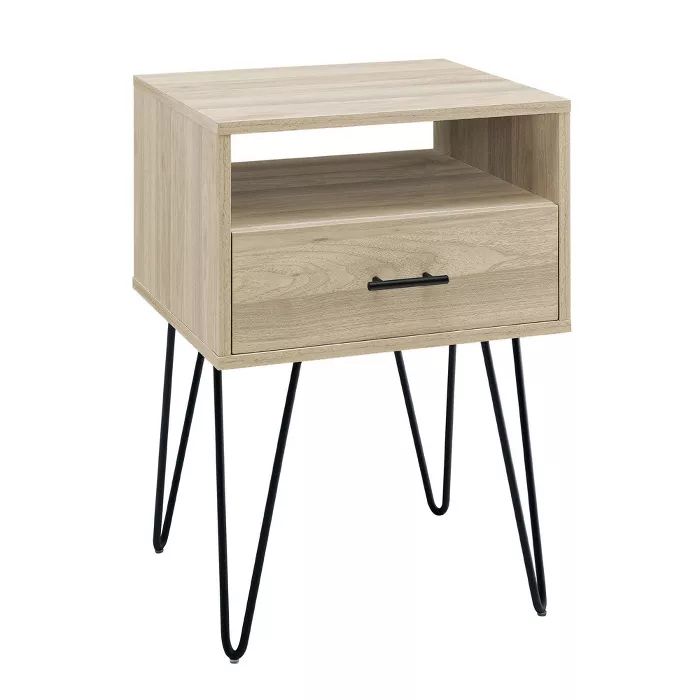 Amal Modern Single Drawer Hairpin Leg Side Table - Saracina Home | Target