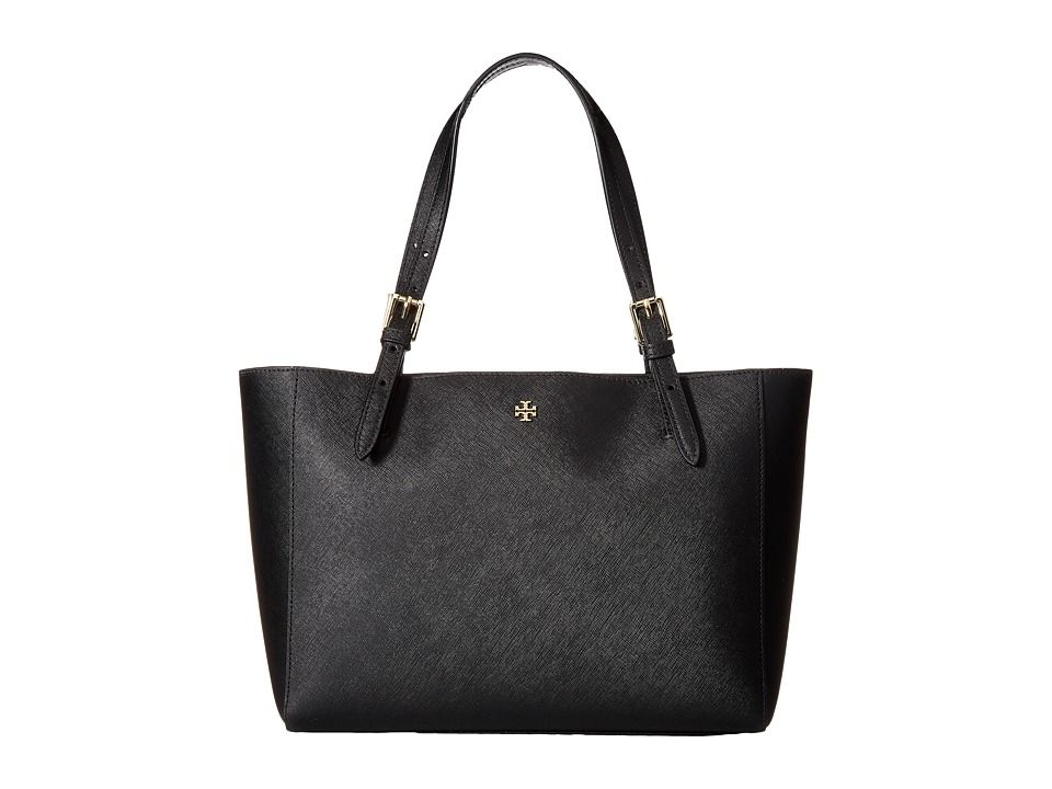 Tory Burch - York Small Buckle Tote (Black) Tote Handbags | Zappos