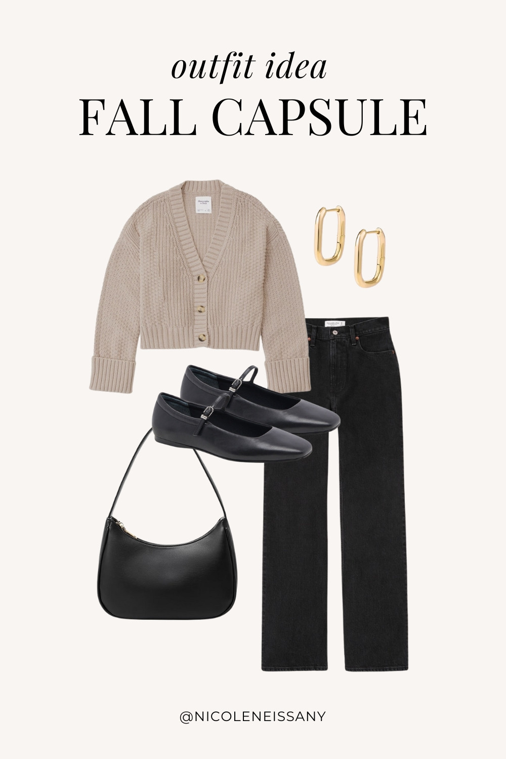 Fall Capsule Wardrobe Outfit Idea | fall capsule outfit, fall outfit, fall outfits, fall style, fall fashion, fall 2024 fashion, fall outfits 2024, fall trends 2024, fall outfit inspo, fall outfit inspiration, fall capsule wardrobe essentials, fall wardrobe essentials, fall closet essentials, fall essentials, fall basics, fall must haves, neutral capsule wardrobe, neutral outfit, neutral fashion, casual outfit, casual date night outfit, elevated casual outfit, brunch outfit, everyday outfit, Abercrombie, Abercrombie denim, Abercrombie jeans, Amazon Fashion, Revolve, Lulus, Dolce Vita, Nordstrom // fall cardigan, sweater cardigan, black denim, black jeans, black ballet flats, gold square hoop earrings

#LTKSeasonal #LTKFindsUnder100 #LTKSaleAlert #LTKTravel #LTKFindsUnder50 #LTKStyleTip #LTKItBag #LTKShoeCrush