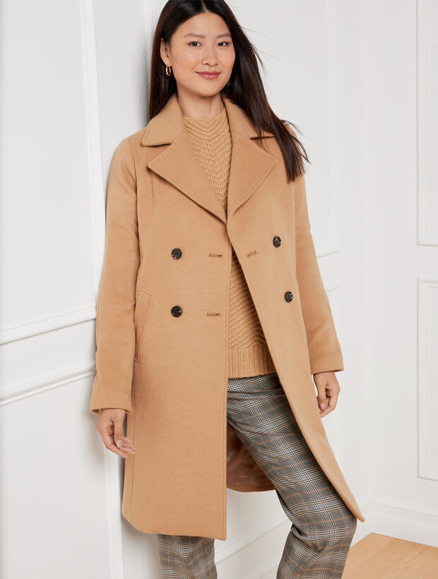 Double Breasted Wool Blend Coat | Talbots