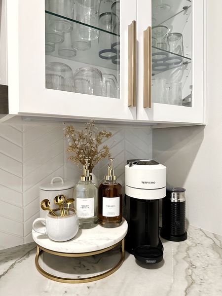 Coffee bar style. Home coffee bar. Nespresso. Riser. Kitchen stand. Syrup dispensers  

#LTKunder100 #LTKhome #LTKFind