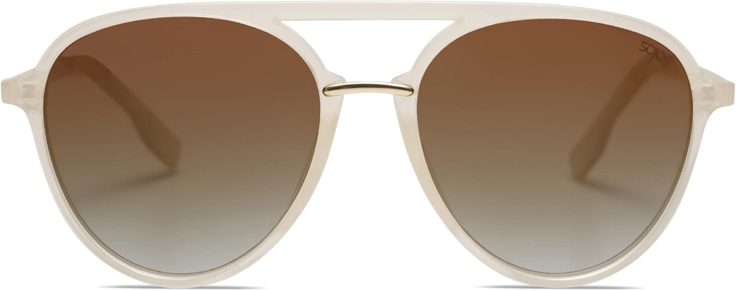 Amazon.com: SOJOS Retro Aviator Polarized Sunglasses for Women Men Double Bridge Ladies Shades SJ... | Amazon (US)