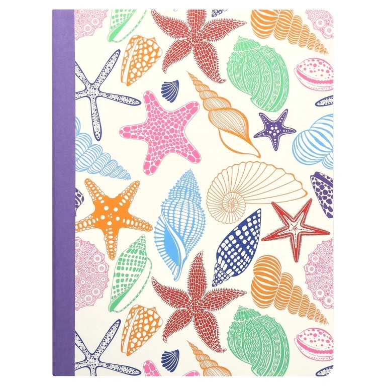 Pen+Gear College Ruled Poly Composition Book, 7.5" x 9.75", Multicolor Seashells, 80 Sheets | Walmart (US)