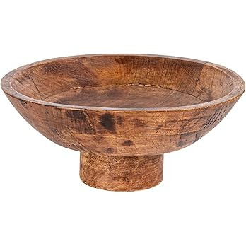 Bloomingville Mango Wood Footed, Walnut Finish Bowl, 12" L x 12" W x 5" H, Brown, (AH2315) | Amazon (US)