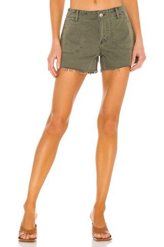 PAIGE Mayslie Utility Short in Vintage Ivy Green from Revolve.com | Revolve Clothing (Global)