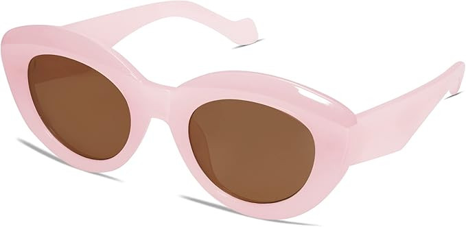 Allarallvr Oversized Large Cateye Sunglasses for Women Trendy Cute Cat Eye Shades Thick Frame Sun... | Amazon (US)