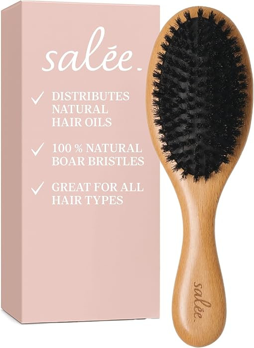Salee 100% Boar Bristle Wooden Hair Brush | Anti-Static, Natural Scalp Oils For Sleek & Shiny Fin... | Amazon (US)