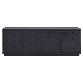 Presque 68 in. Black Grain Rectangular TV Stand Fits TV's up to 75 in. | The Home Depot
