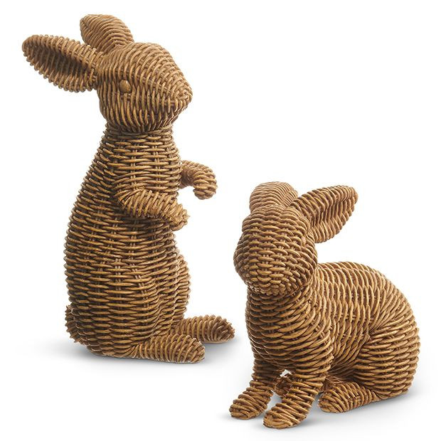 Basket Weave Bunnies Set of 2 | Antique Farm House