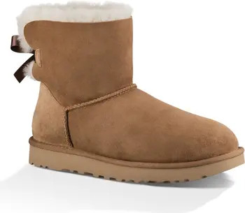 Mini Bailey Bow II Genuine Shearling Bootie (Women) | Nordstrom