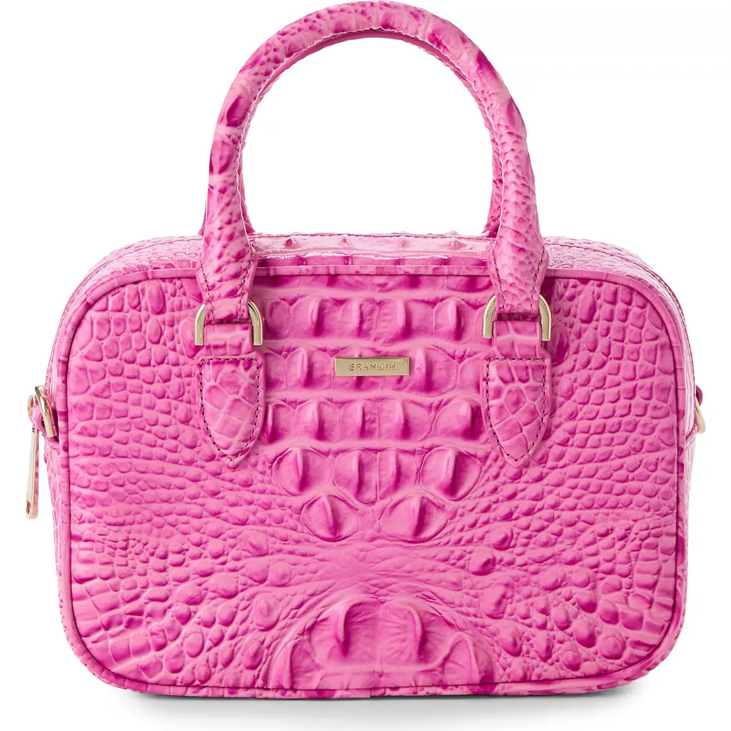 Brahmin Mara Croc Embossed Leather Top Handle Bag in Candy Pink at Nordstrom | Nordstrom