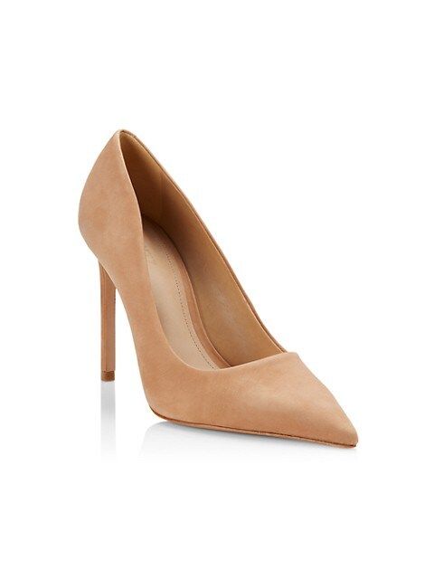 Schutz Lou Pointed-Toe Nubuck Pumps | Saks Fifth Avenue