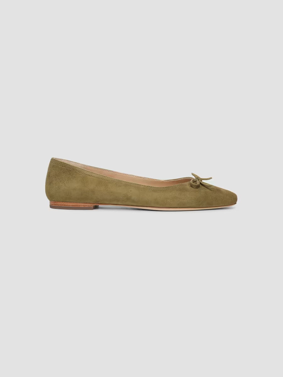 Veronica Beard Women's Cailey Suede Ballerina Flats - Fennel Green - Size 8 | Saks Fifth Avenue