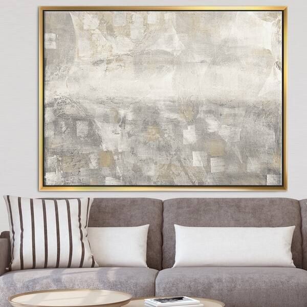 Designart 'Gray Abstract Watercolor' Contemporary Framed Canvas - Grey - On Sale - Overstock - 25... | Bed Bath & Beyond