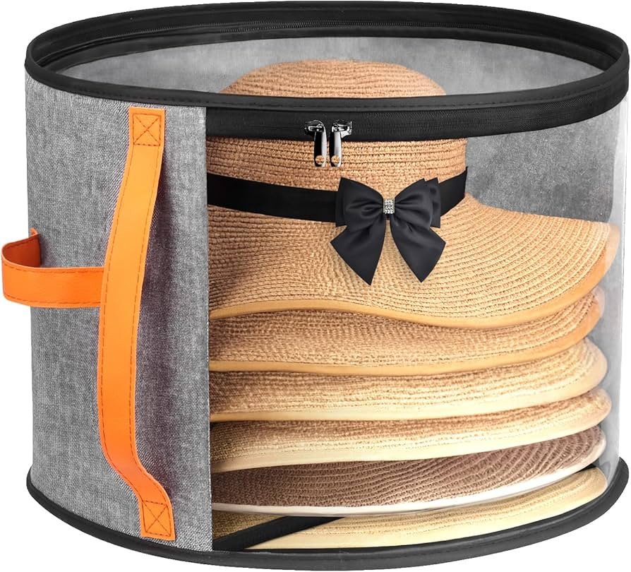 Oversized Clear Hat Storage Box for Women, Cowboy Hat Organizer for Closet, Wide Brims Hat Case w... | Amazon (US)