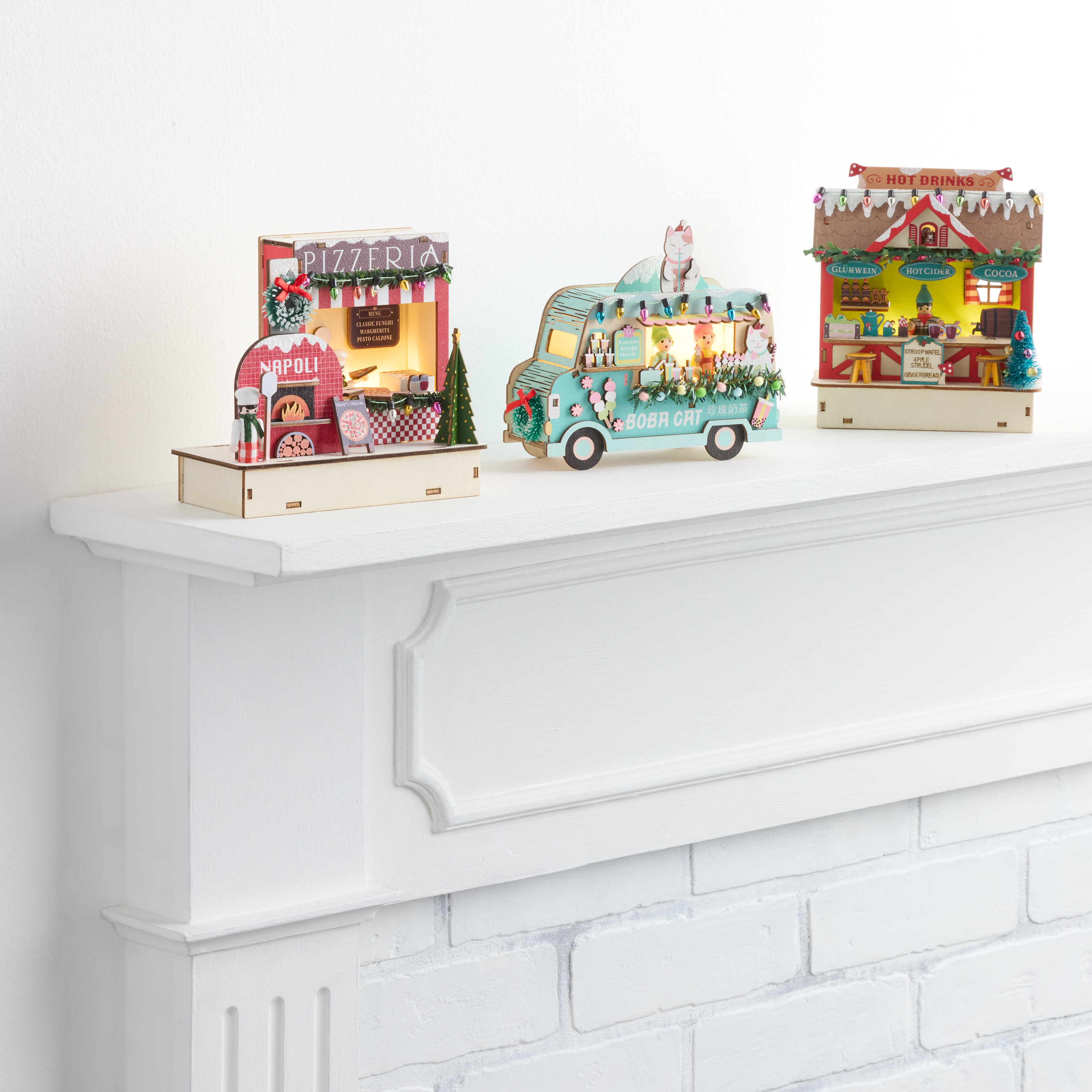 Laser Cut Wood Food Vendors LED Light Up Decor Collection | World Market